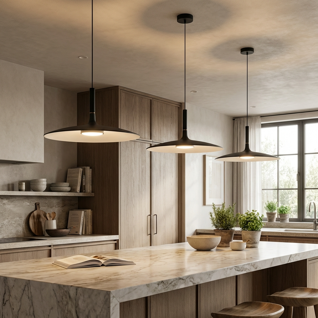 Minimal Nordic Flat Pendant Light
