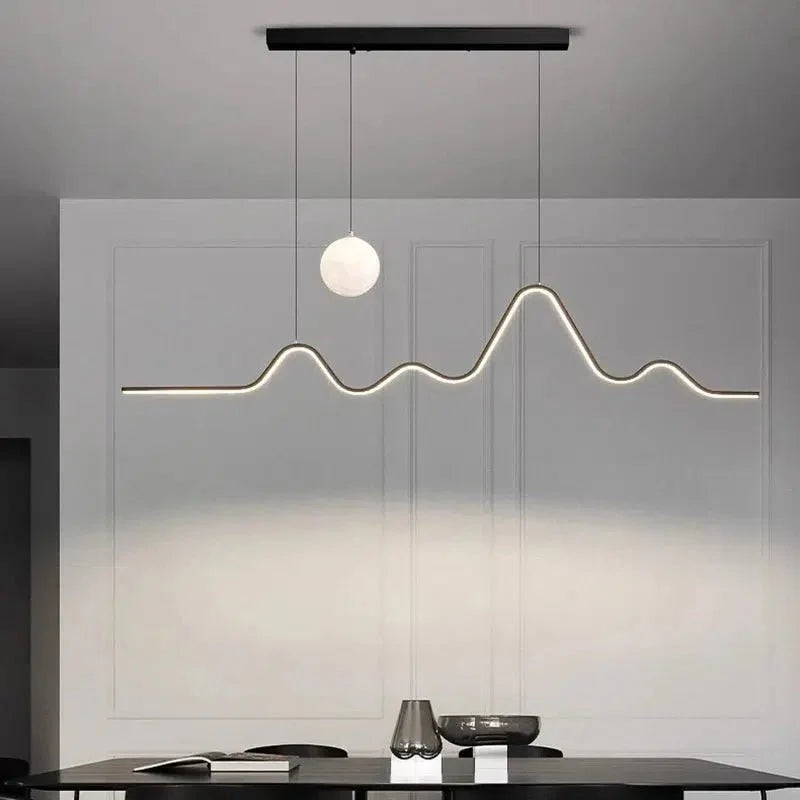 Minimalist Wave LED Dining Pendant