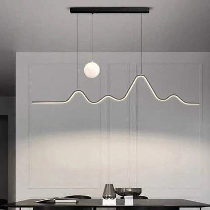 Minimalist Wave LED Dining Pendant