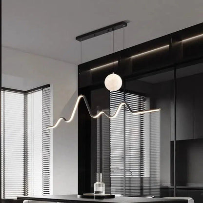Minimalist Wave LED Dining Pendant