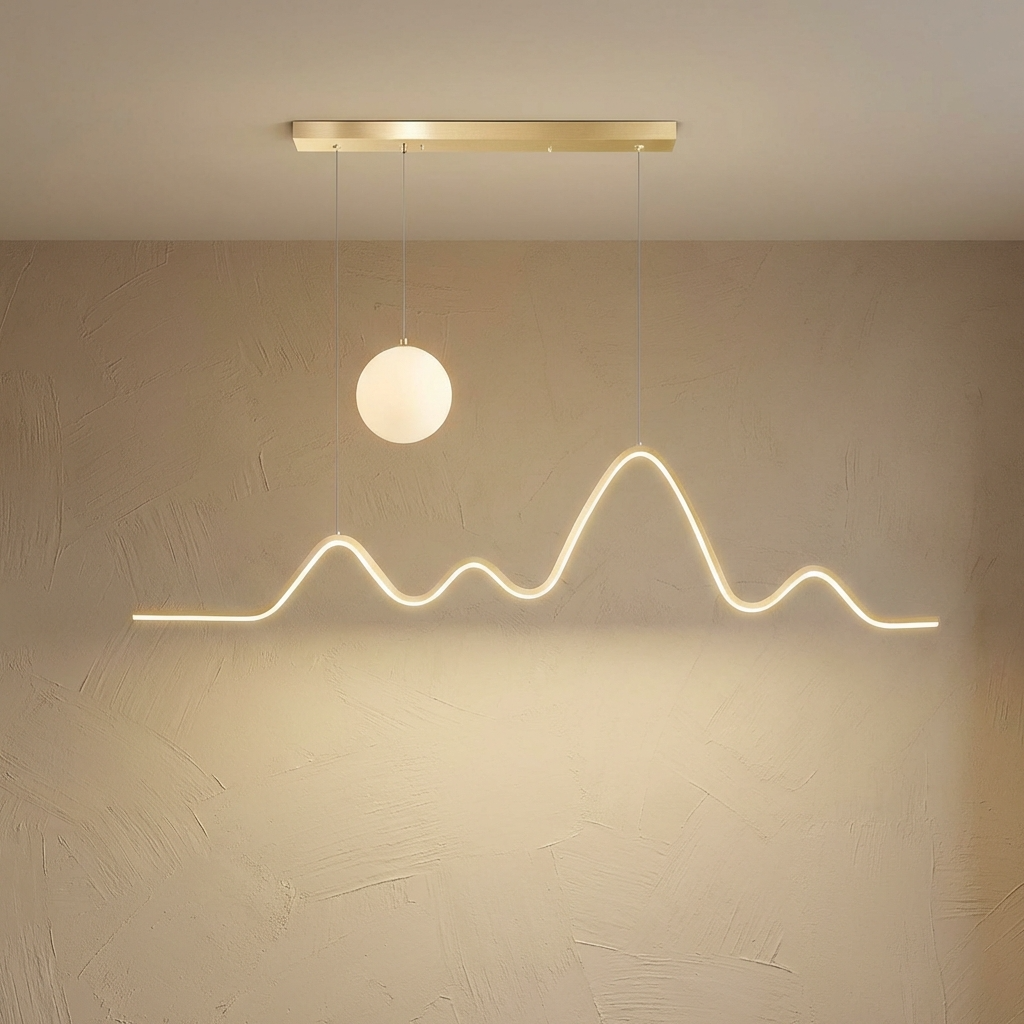 Minimalist Wave LED Dining Pendant