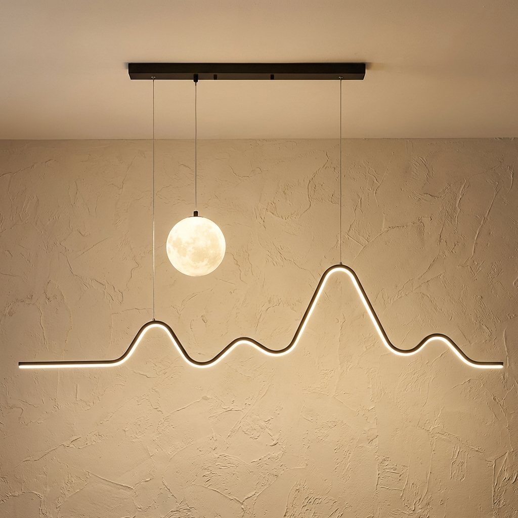 Minimalist Wave LED Dining Pendant