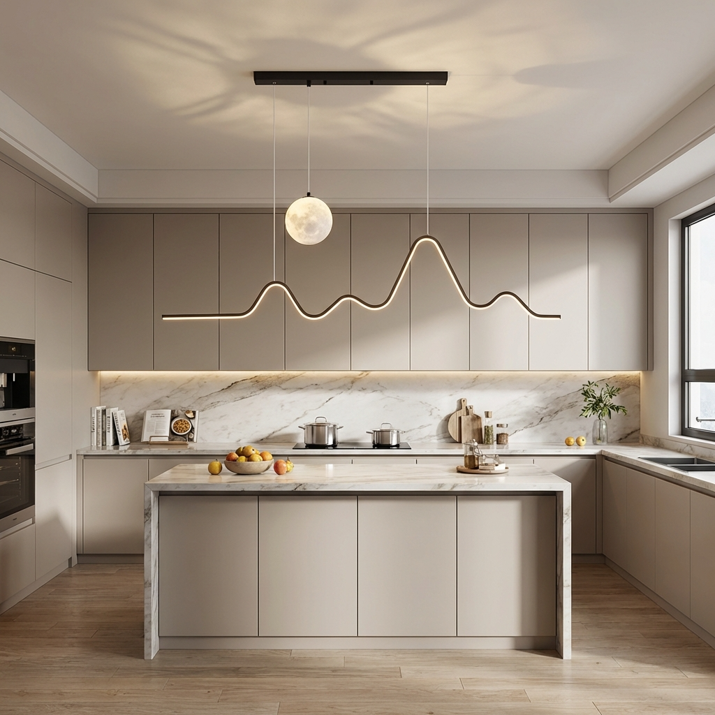 Minimalist Wave LED Dining Pendant