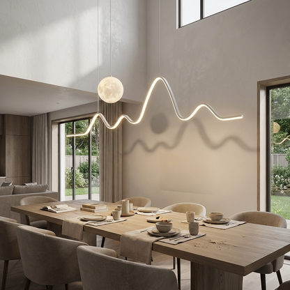 Minimalist Wave LED Dining Pendant