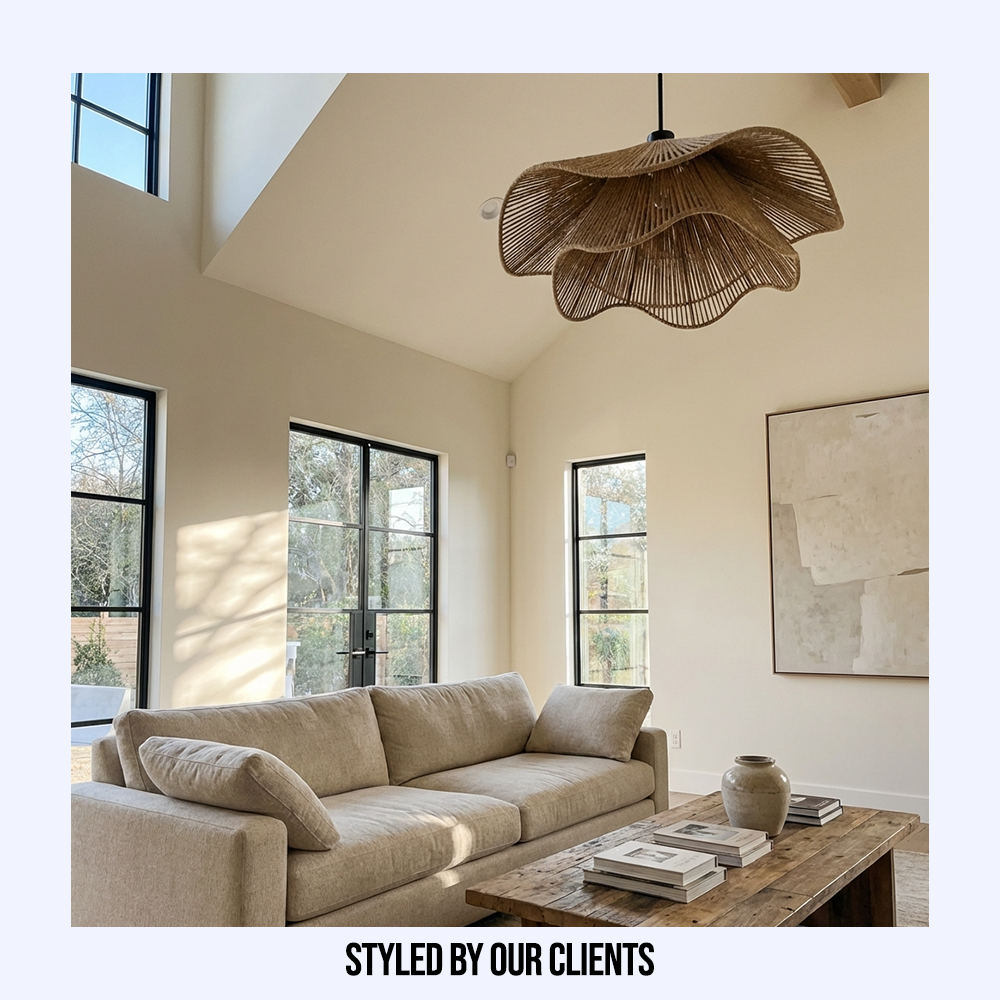 Minimalistic Wabi Sabi Hemp Rope Chandelier