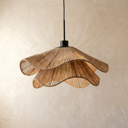 Minimalistic Wabi Sabi Hemp Rope Pendant Light