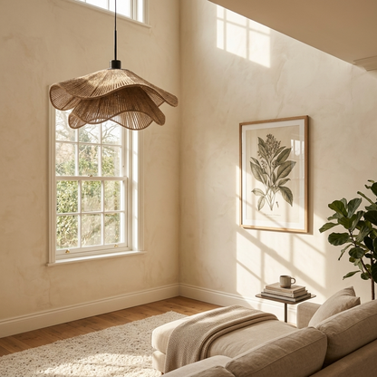 Minimalistic Wabi Sabi Hemp Rope Pendant Light