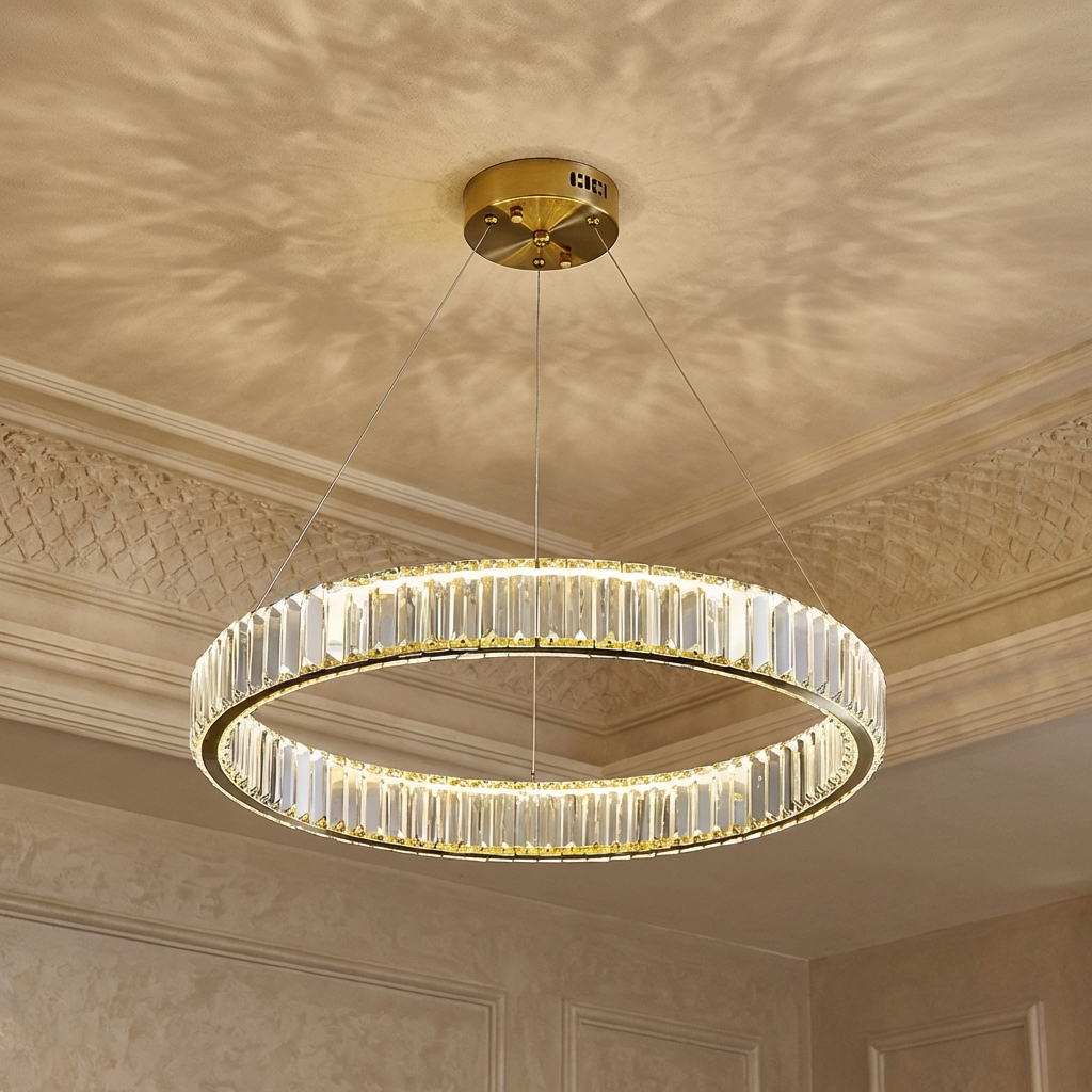 Modern Crystal Circular Hanging Chandelier