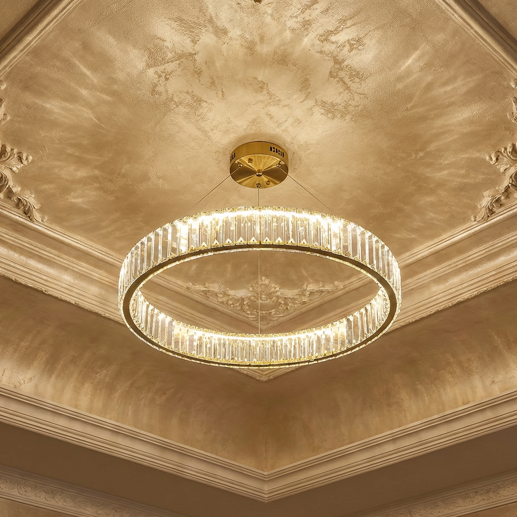 Modern Crystal Circular Hanging Chandelier