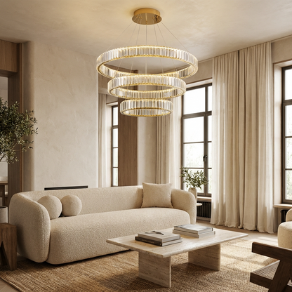 Modern Crystal Circular Hanging Chandelier