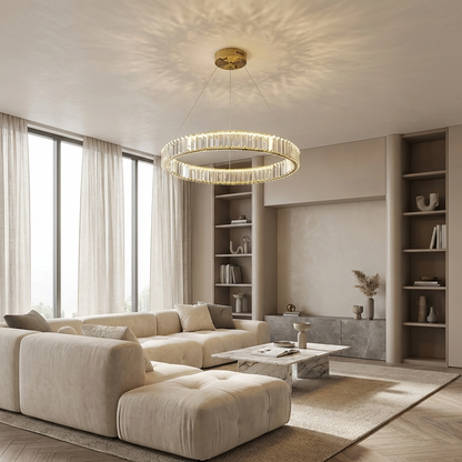 Modern Crystal Circular Hanging Chandelier