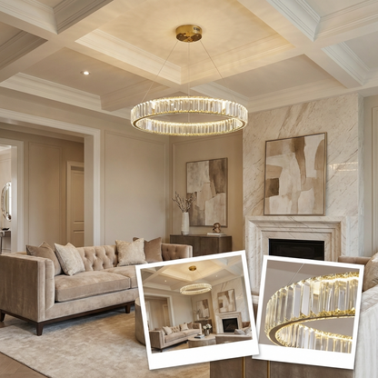 Modern Crystal Circular Hanging Chandelier