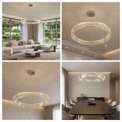 Modern Crystal Circular Hanging Chandelier