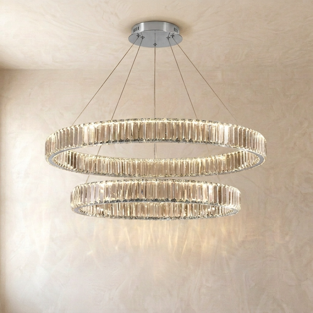 Modern Crystal Circular Hanging Chandelier