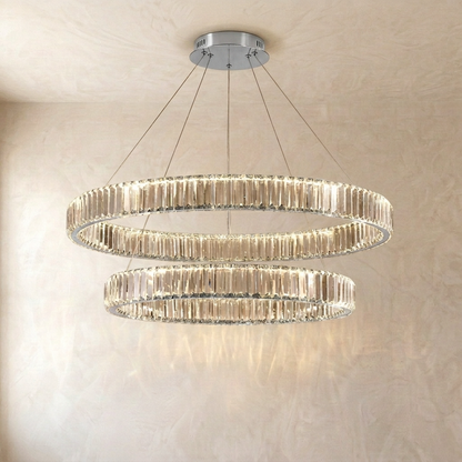 Modern Crystal Circular Hanging Chandelier