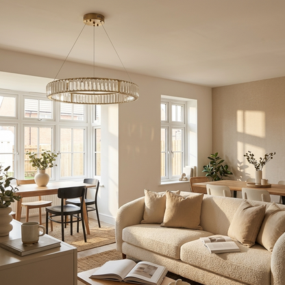 Modern Crystal Circular Hanging Chandelier