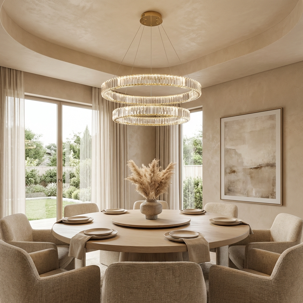 Modern Crystal Circular Hanging Chandelier