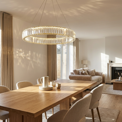 Modern Crystal Circular Hanging Chandelier