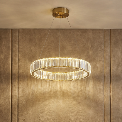 Modern Crystal Circular Hanging Chandelier