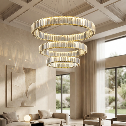 Modern Crystal Circular Hanging Chandelier