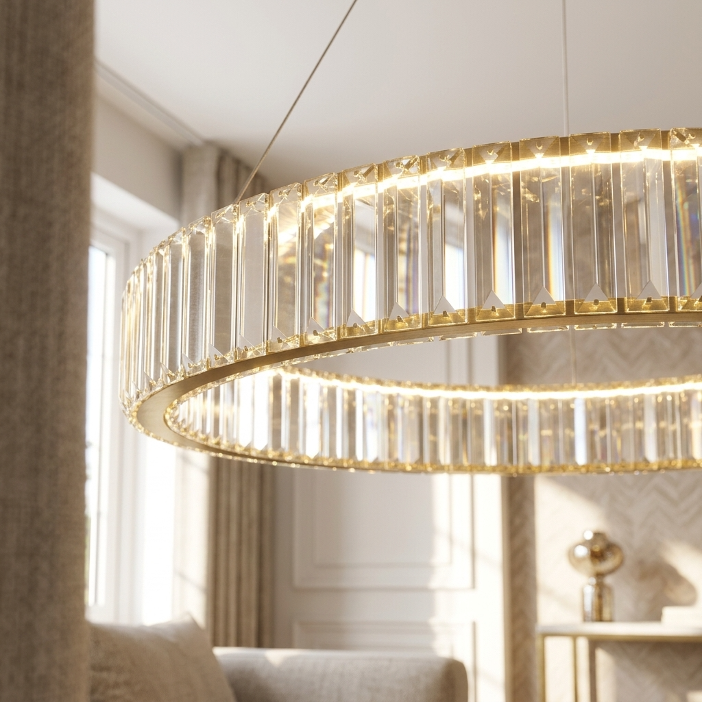 Modern Crystal Circular Hanging Chandelier