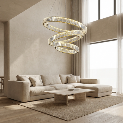 Modern Crystal Circular Hanging Chandelier