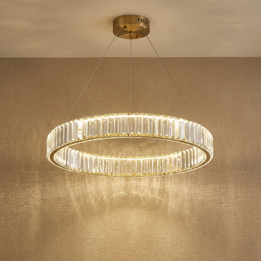 Modern Crystal Circular Hanging Chandelier