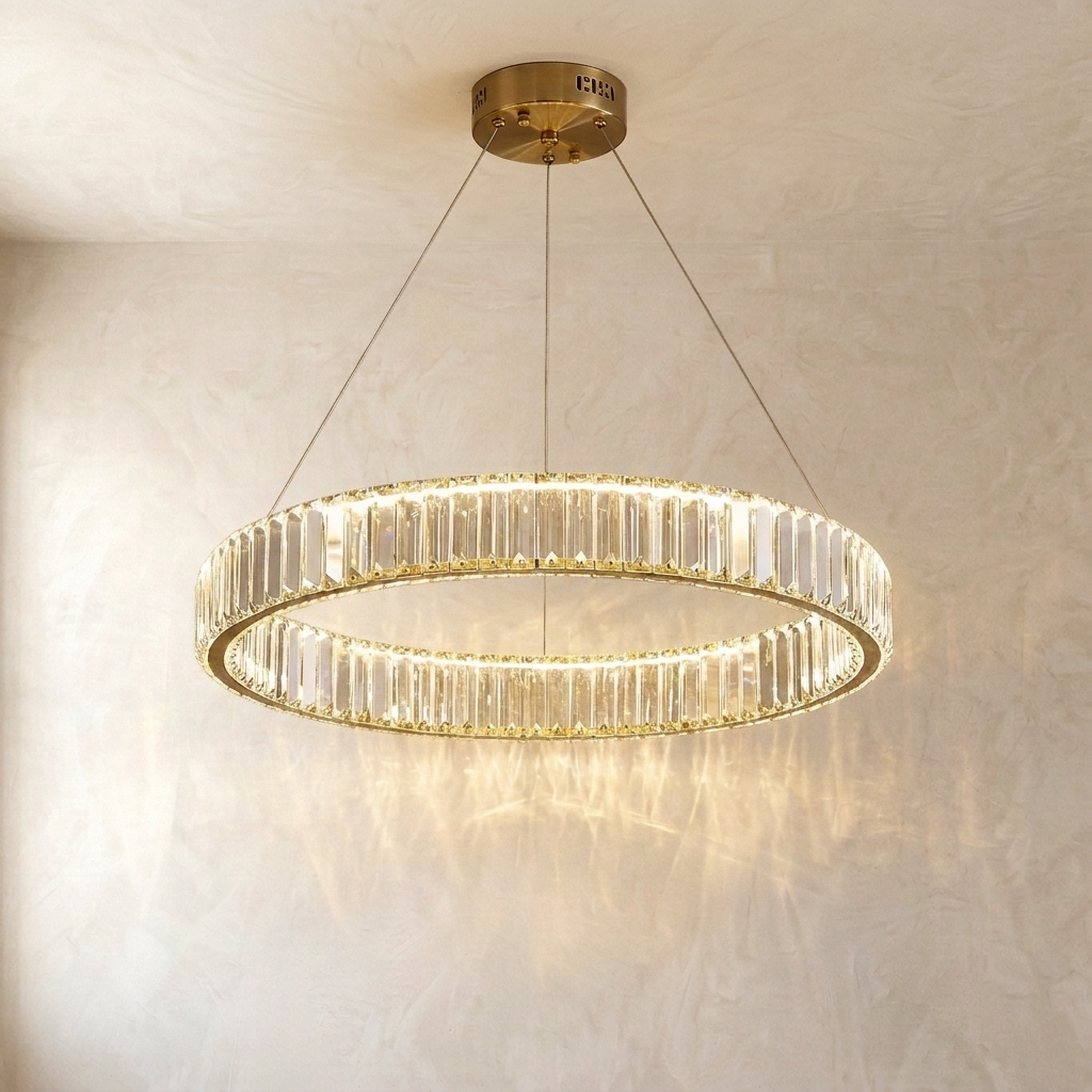 Modern Crystal Circular Hanging Chandelier