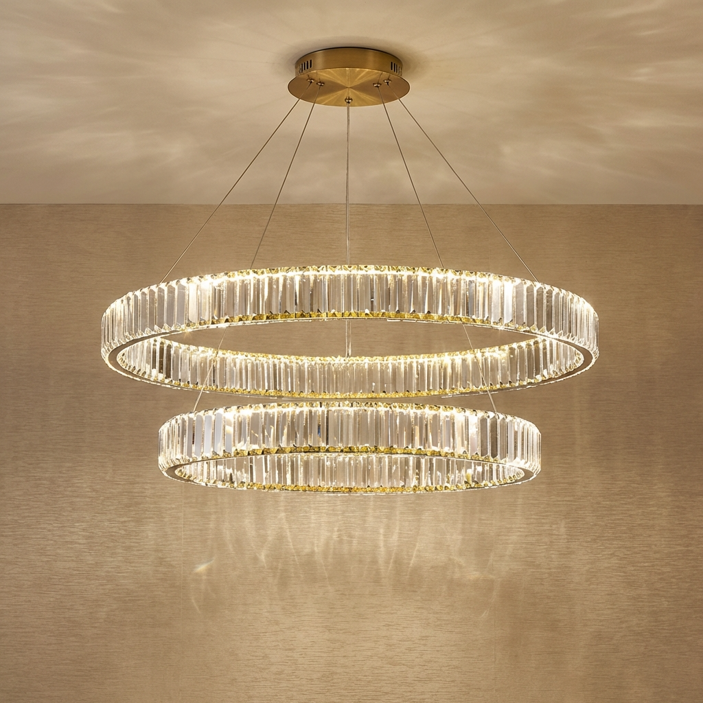 Modern Crystal Circular Hanging Chandelier
