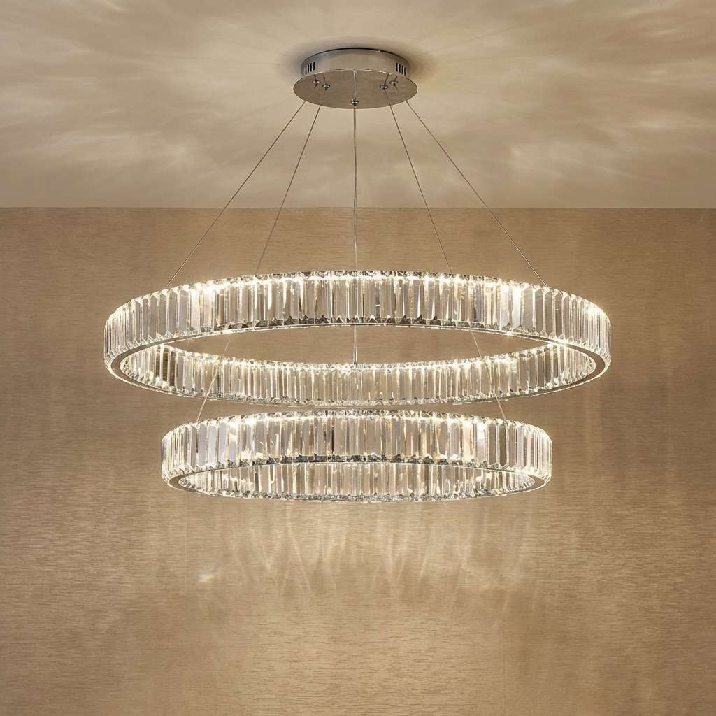 Modern Crystal Circular Hanging Chandelier