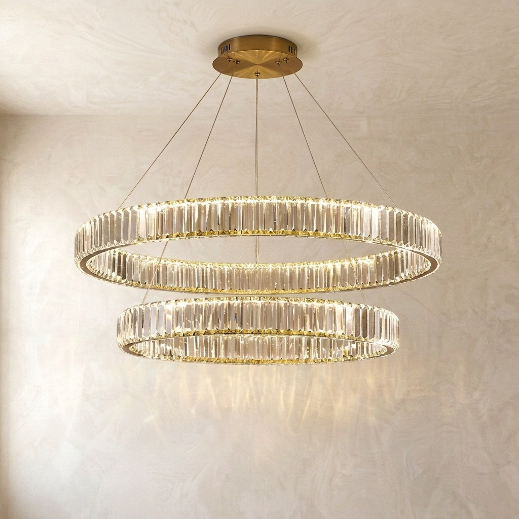 Modern Crystal Circular Hanging Chandelier
