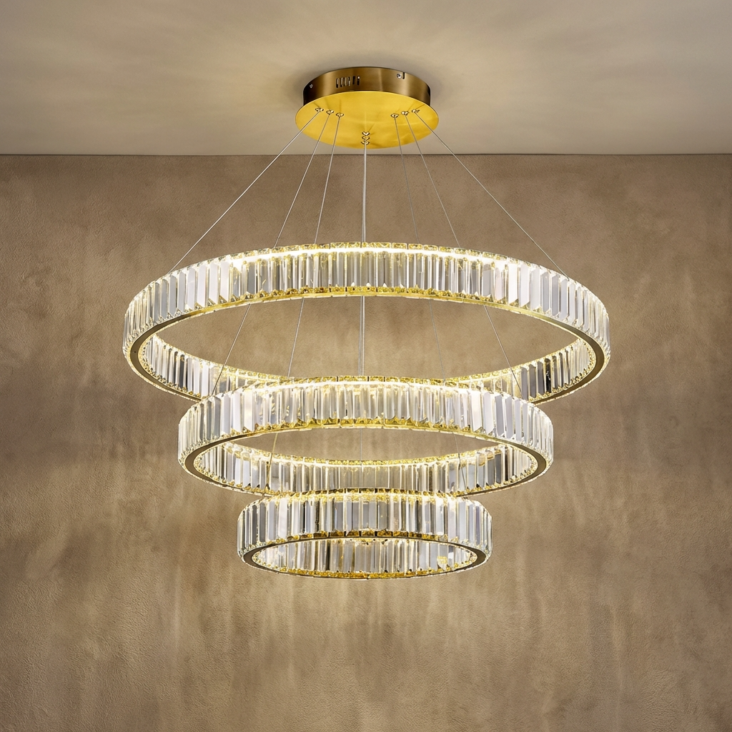 Modern Crystal Circular Hanging Chandelier