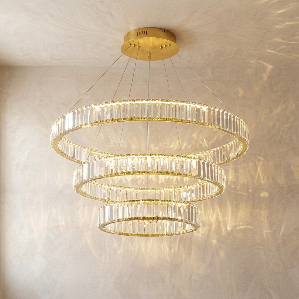 Modern Crystal Circular Hanging Chandelier