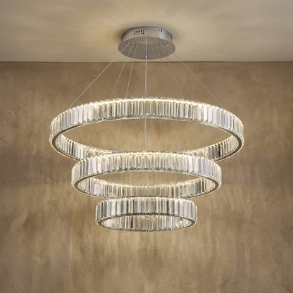 Modern Crystal Circular Hanging Chandelier