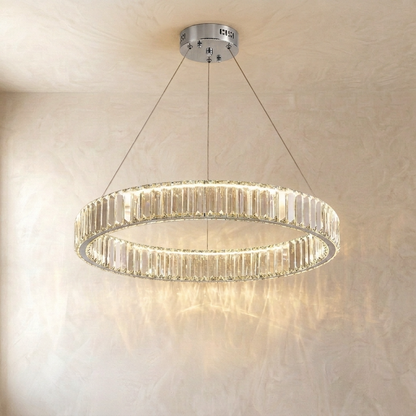 Modern Crystal Circular Hanging Chandelier
