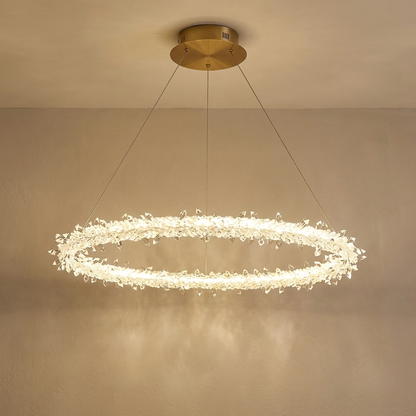 Modern Glass White Crystal Chandelier