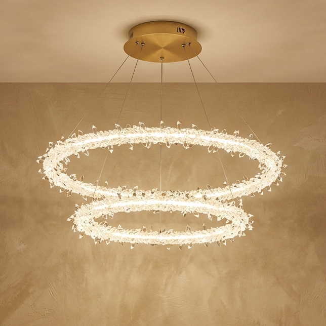 Modern Glass White Crystal Chandelier
