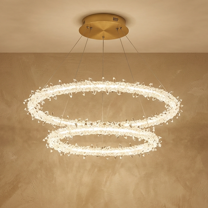 Modern Glass White Crystal Chandelier