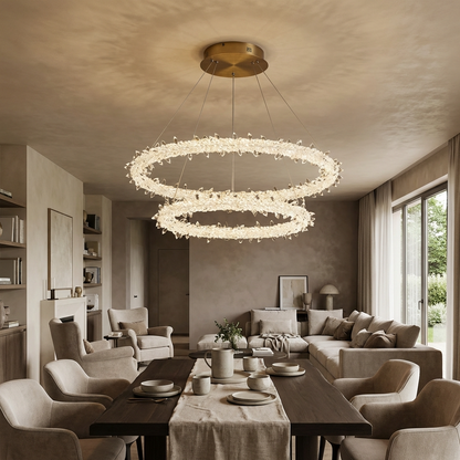 Modern Glass White Crystal Chandelier