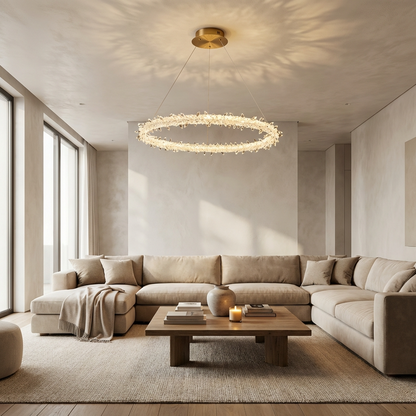 Modern Glass White Crystal Chandelier