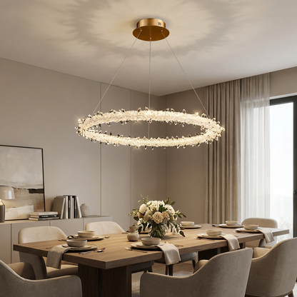 Modern Glass White Crystal Chandelier