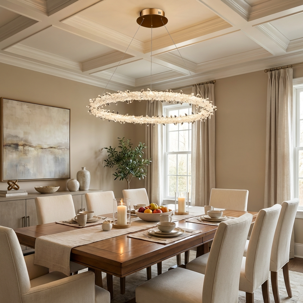 Modern Glass White Crystal Chandelier