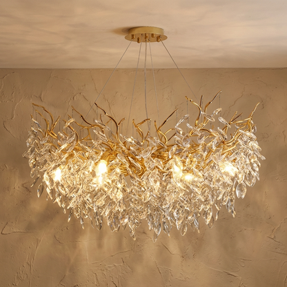 Modern Luxury Gold Crystal Chandelier