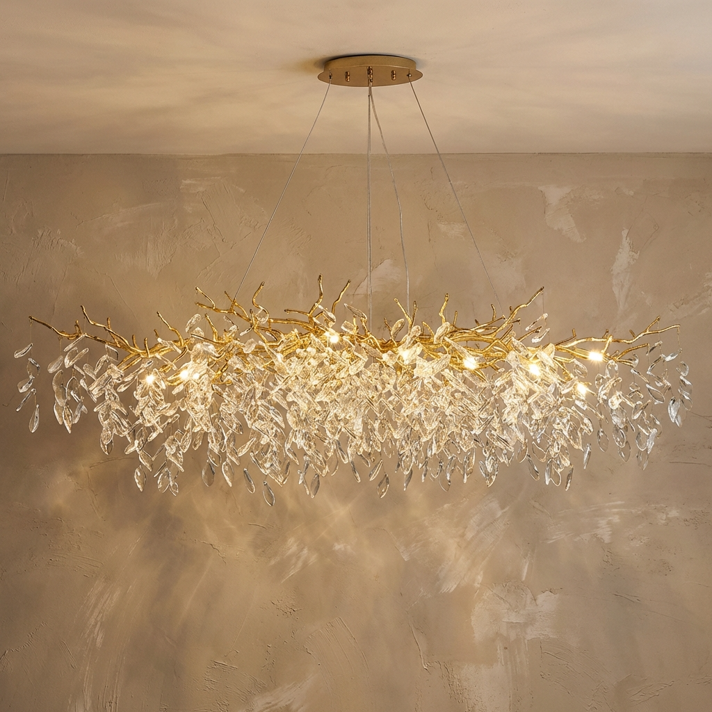 Modern Luxury Gold Crystal Chandelier