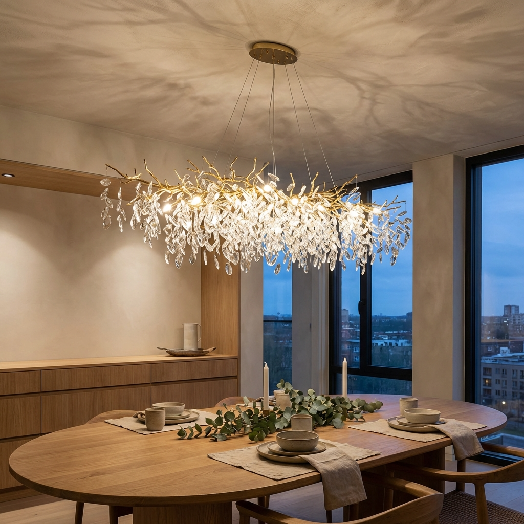 Modern Luxury Gold Crystal Chandelier