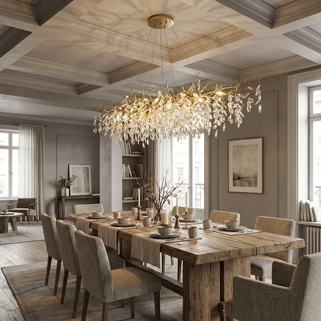 Modern Luxury Gold Crystal Chandelier