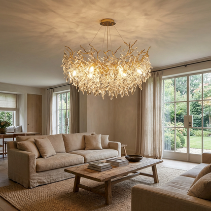 Modern Luxury Gold Crystal Chandelier