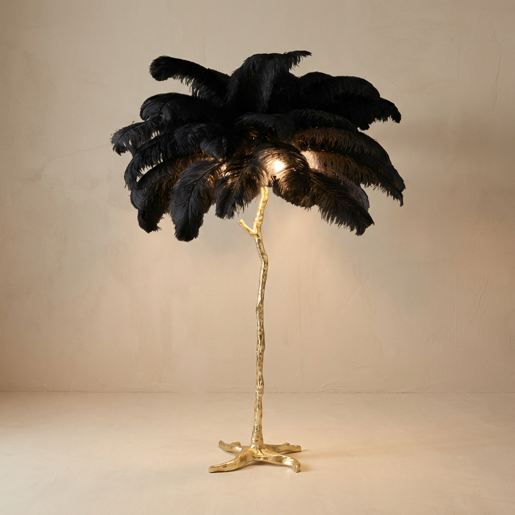 Modern Ostrich Feather Floor Lamp