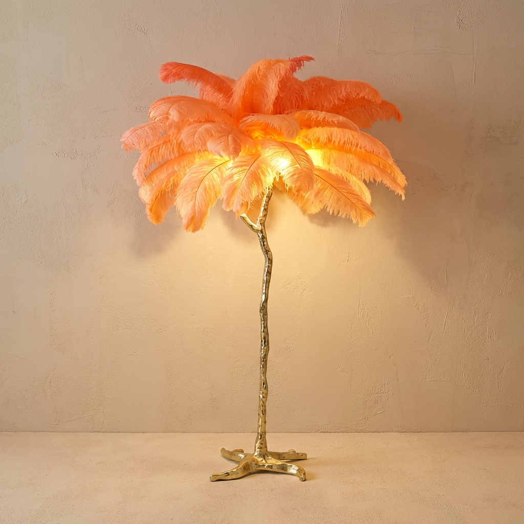 Modern Ostrich Feather Floor Lamp