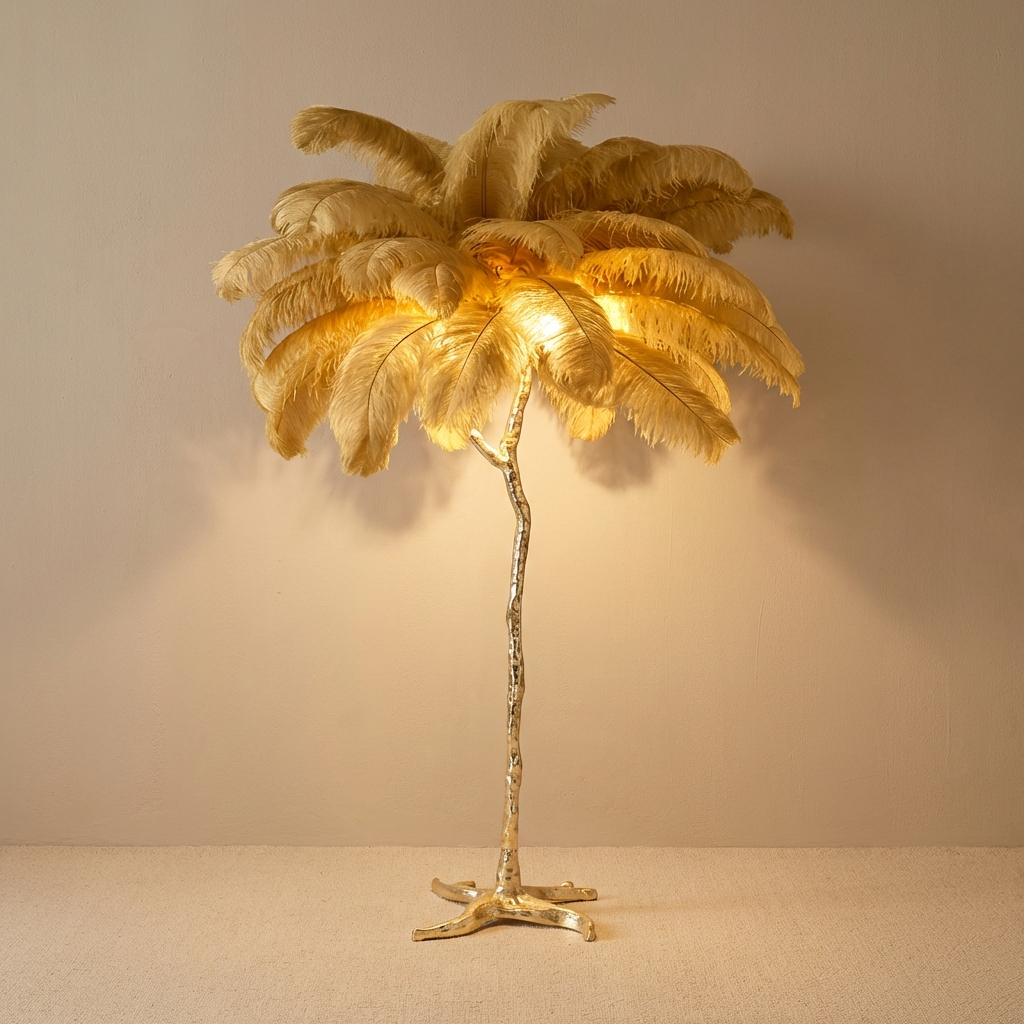 Modern Ostrich Feather Floor Lamp